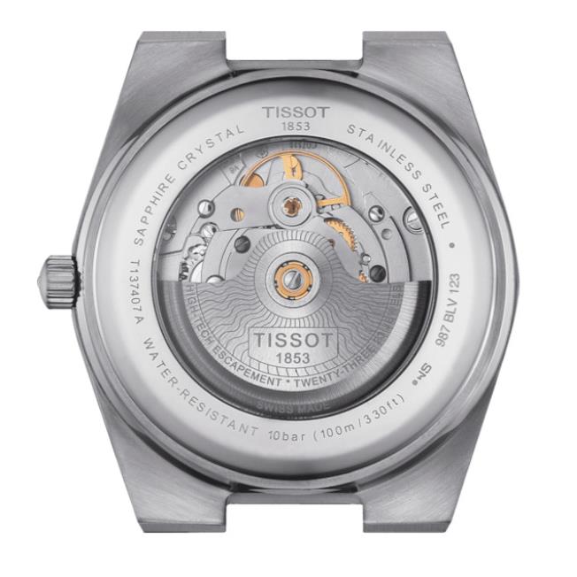 Tissot Prx Powermatic 80 40mm Silver Dial Grey Strap Men`s Watch T1374072103100