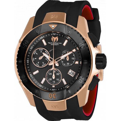 Technomarine TM-616005 Men`s UF6 Collection 48mm Rose Gold with Black Red Strap