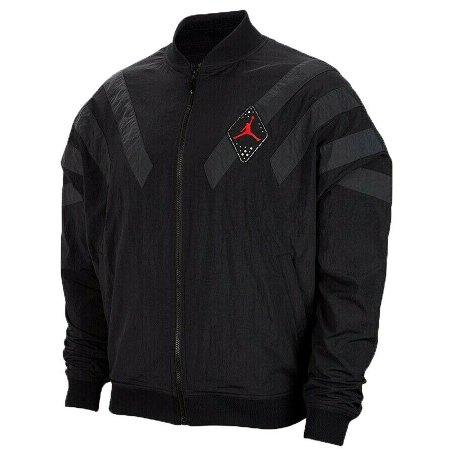 Nike Air Jordan Retro 6 Nylon Men`s Jacket BV5405-010 Black/ember Glow sz L 2XL