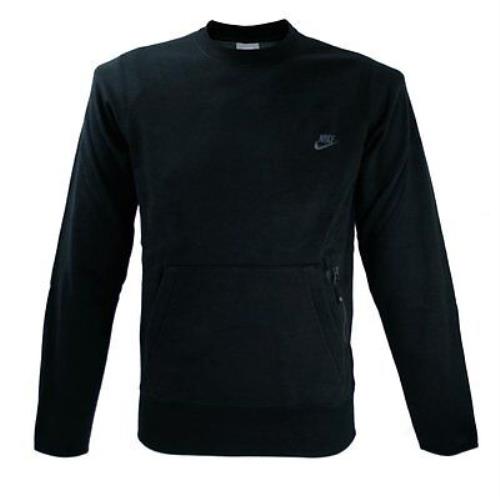 Nike Men`s Training Fleece Crew Sweater Kangaroo Pocket Navy 439285