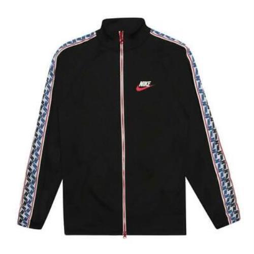 Nike Air Nsw Ft/bk/sleeve Print F/z Track Jacket AJ2681-010 - Black