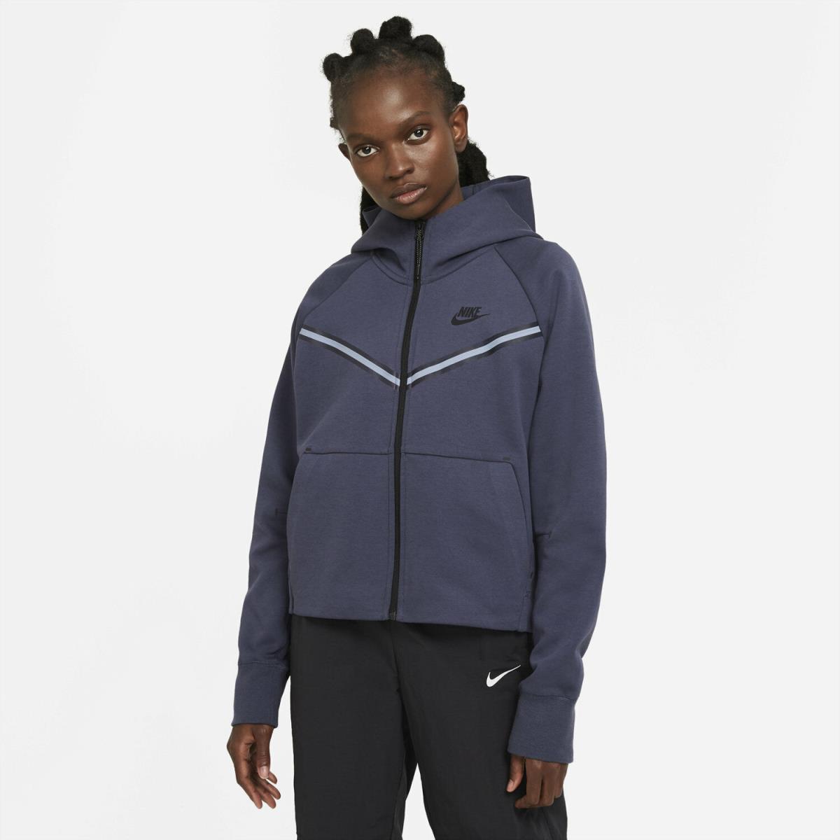 Nike Sportswear Tech Fleece Windrunner CW4298-437 Thunder Blue Black Navy Hoodie