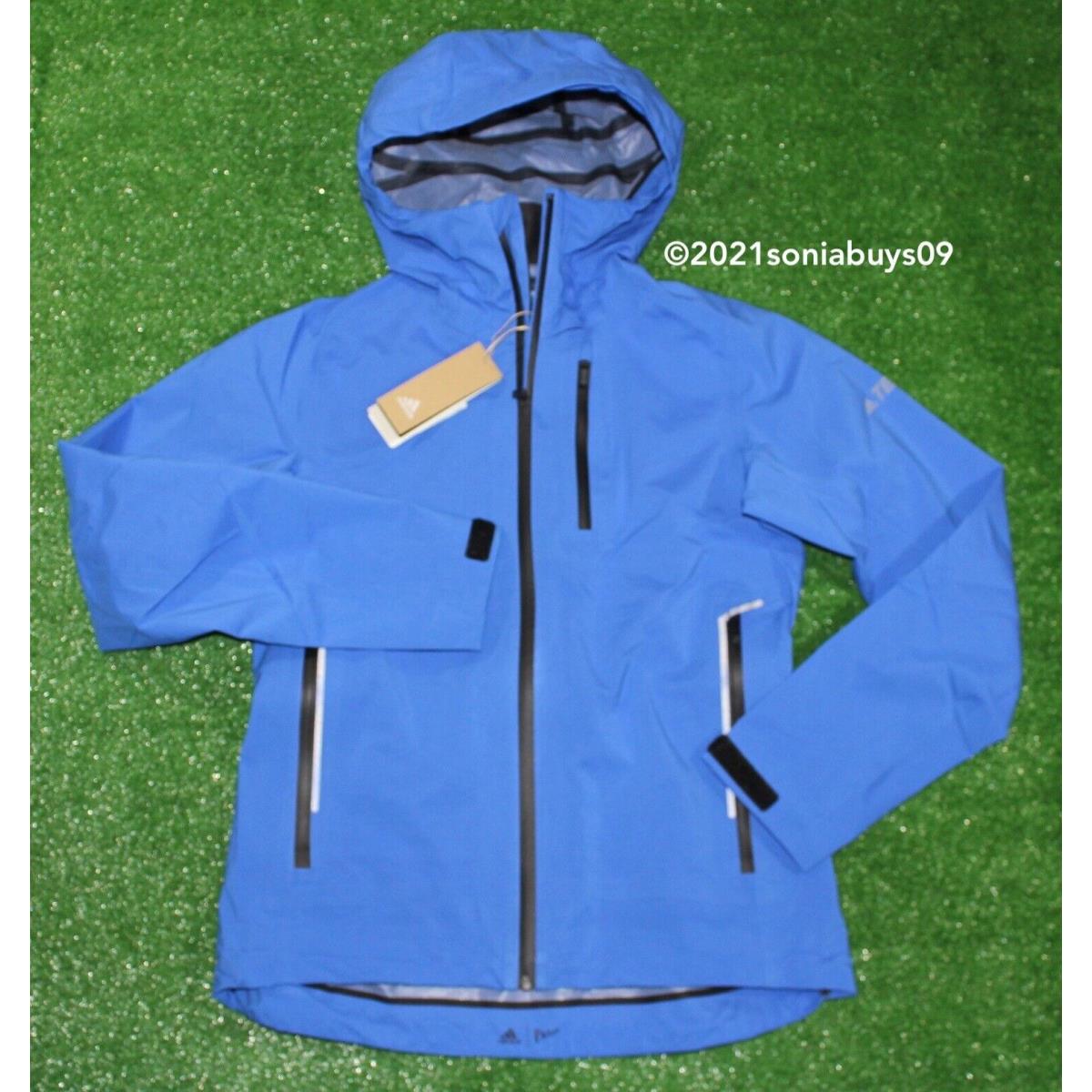 Adidas Women`s Terrex Parley 3-Layer Rain Jacket CY1925 High Res Blue Size S
