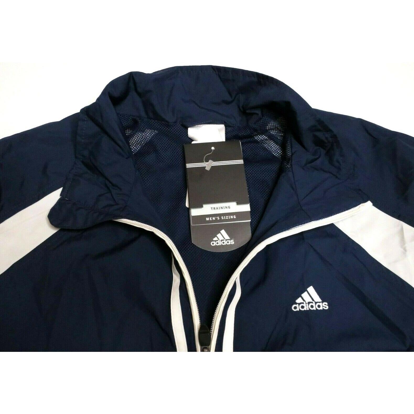 Adidas Vintage Deadstock Windbreaker Jacket Blue Stripes XL | 692740016788 - Adidas clothing - Blue | SporTipTop