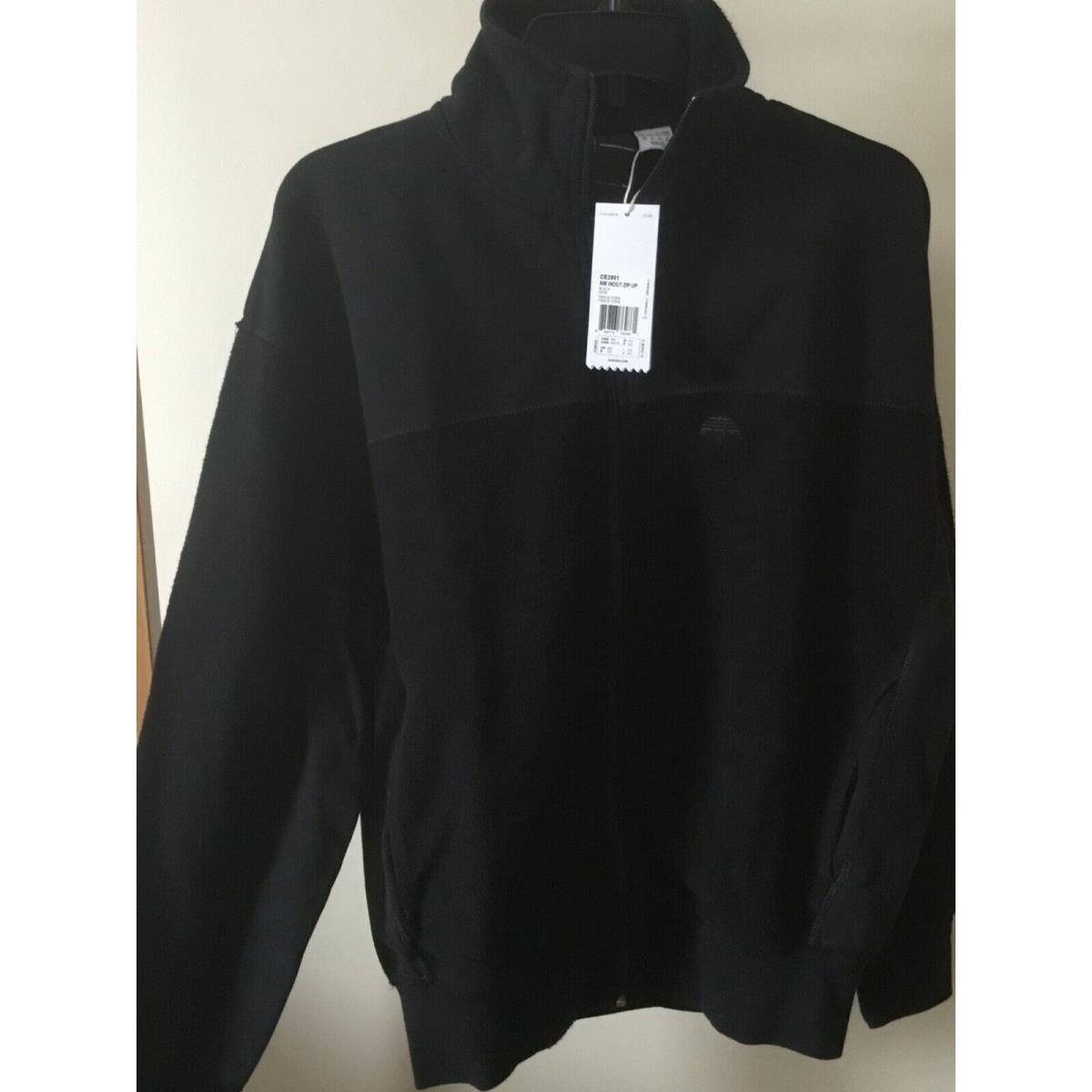Adidas Alexander Wang In Out Men`s Black Zipper Fleece Sweatshirt Jacket CE2501