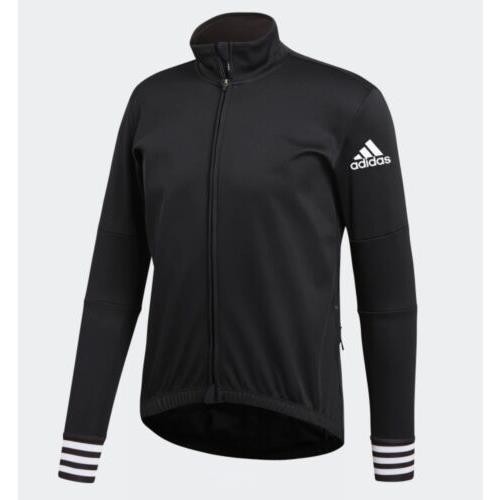 Adidas Adistar Over Long Sleeve Black Cycling F/z Jersey Jacket Mens Sz M