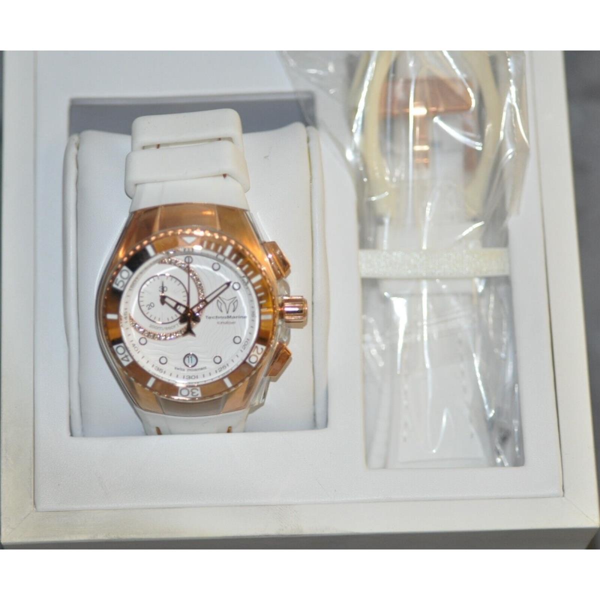 Technomarine Unisex Cruise One Swiss White Diamond Dial Poly Watch Set 114042