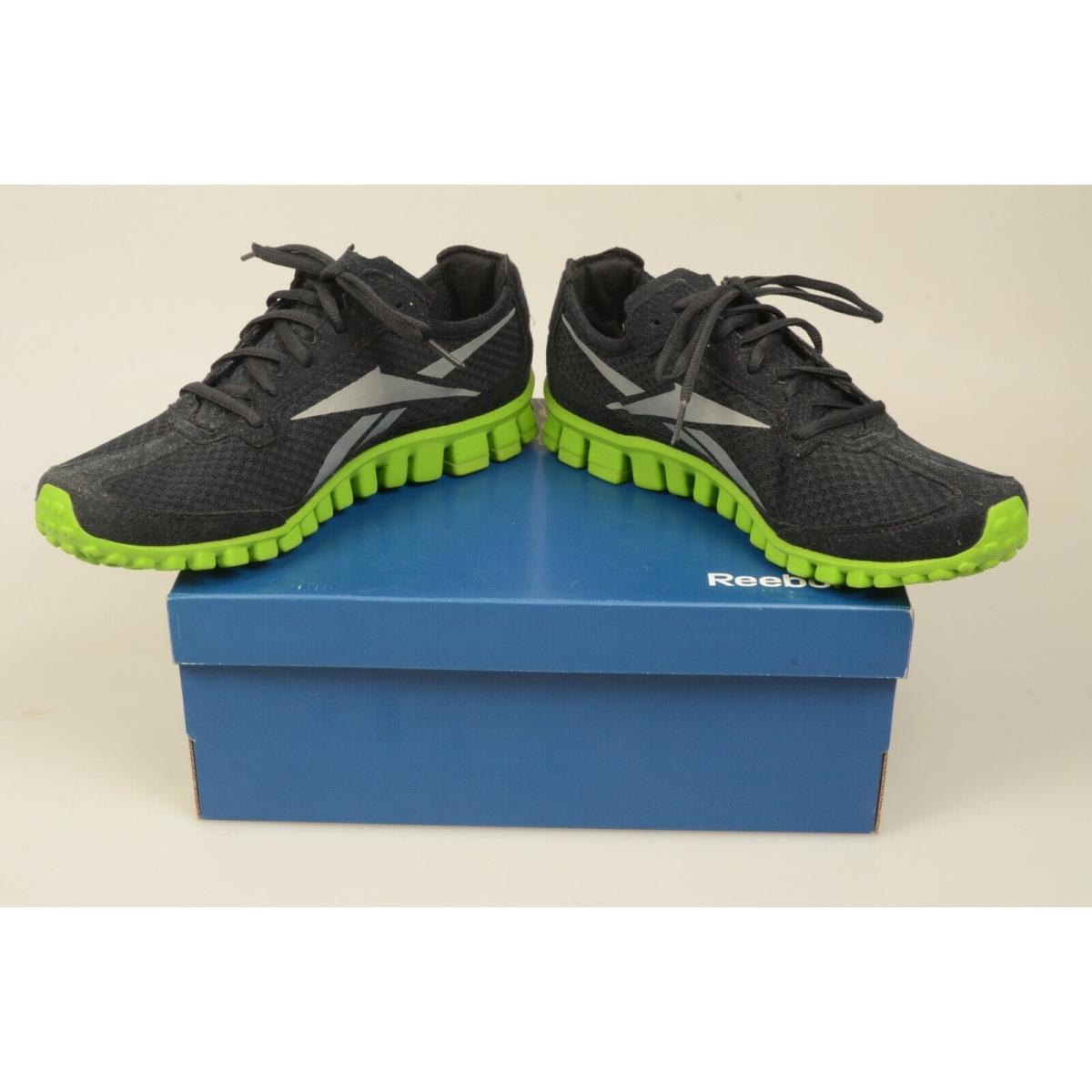 Reebok Men`s 8.5 Running Shoes Sneakers Black/gray/lime J83734