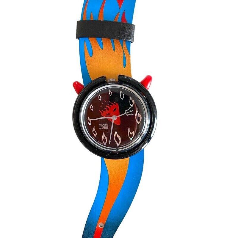 Mint Vintage 1995 Swatch Halloween Special Hot Stuff PMB103 Watch Rare