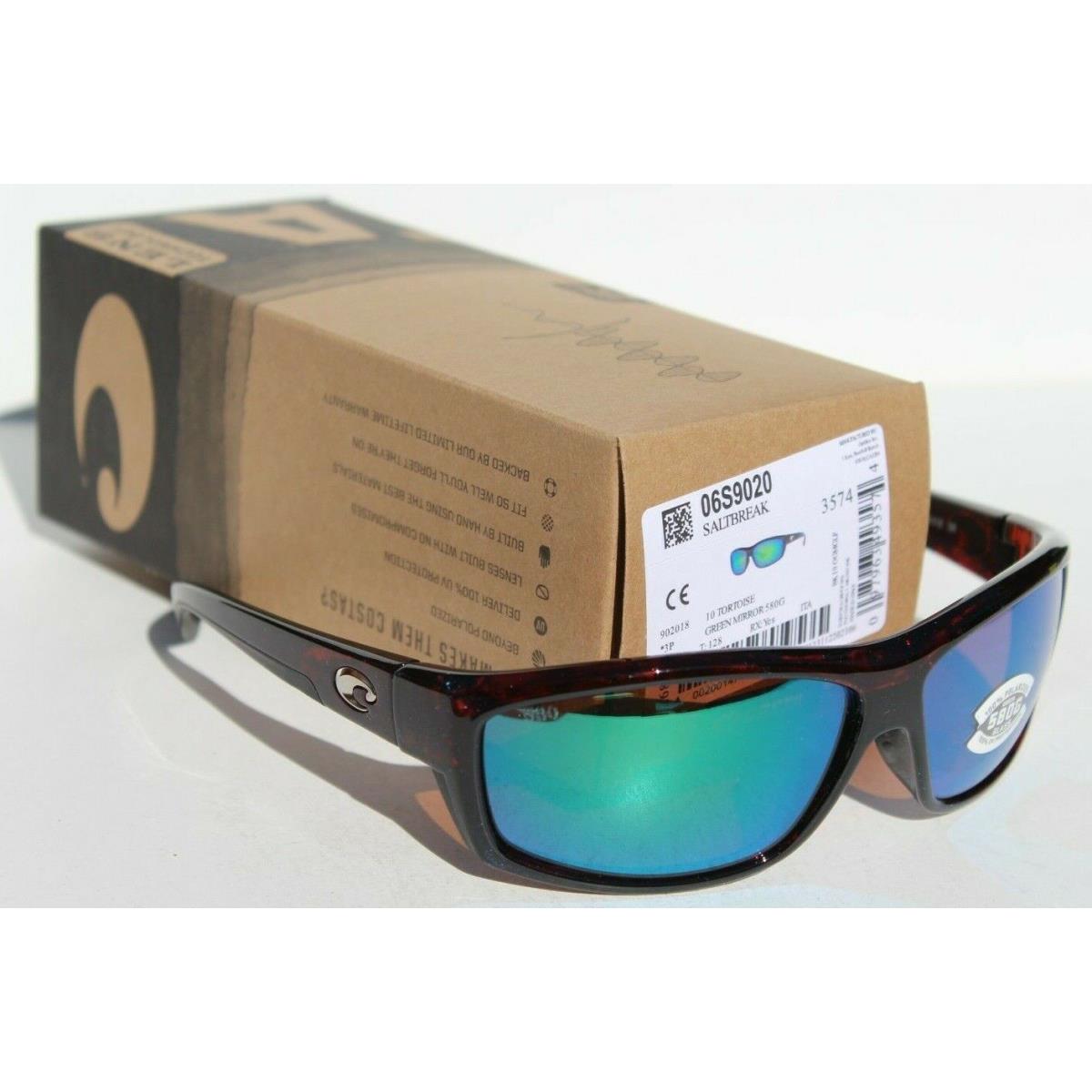 Costa Del Mar Saltbreak 580G Polarized Sunglasses Tortoise/green Mirror 580