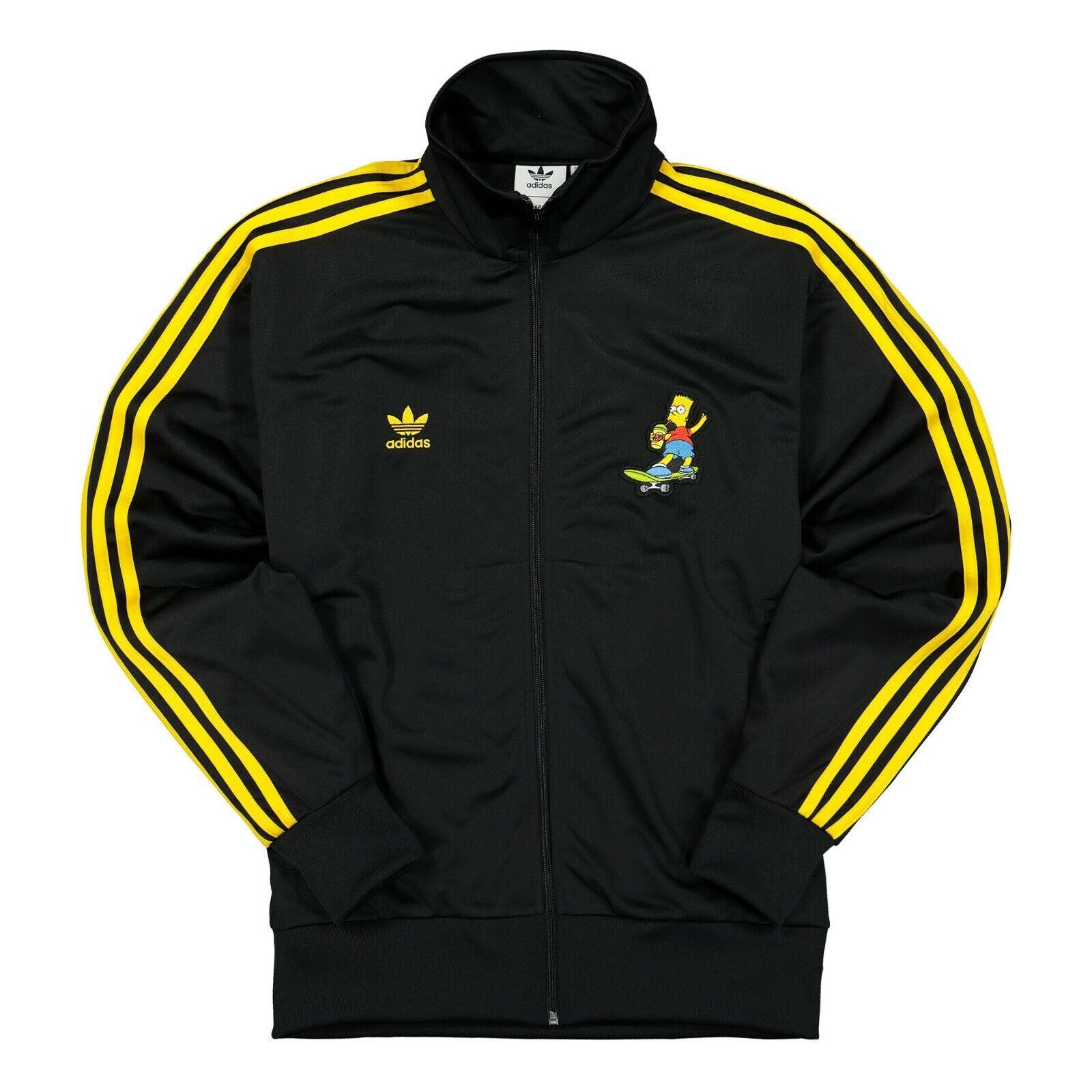 Adidas The Simpsons Firebird Track Jacket Men`s Size Small Black Gold HA5814