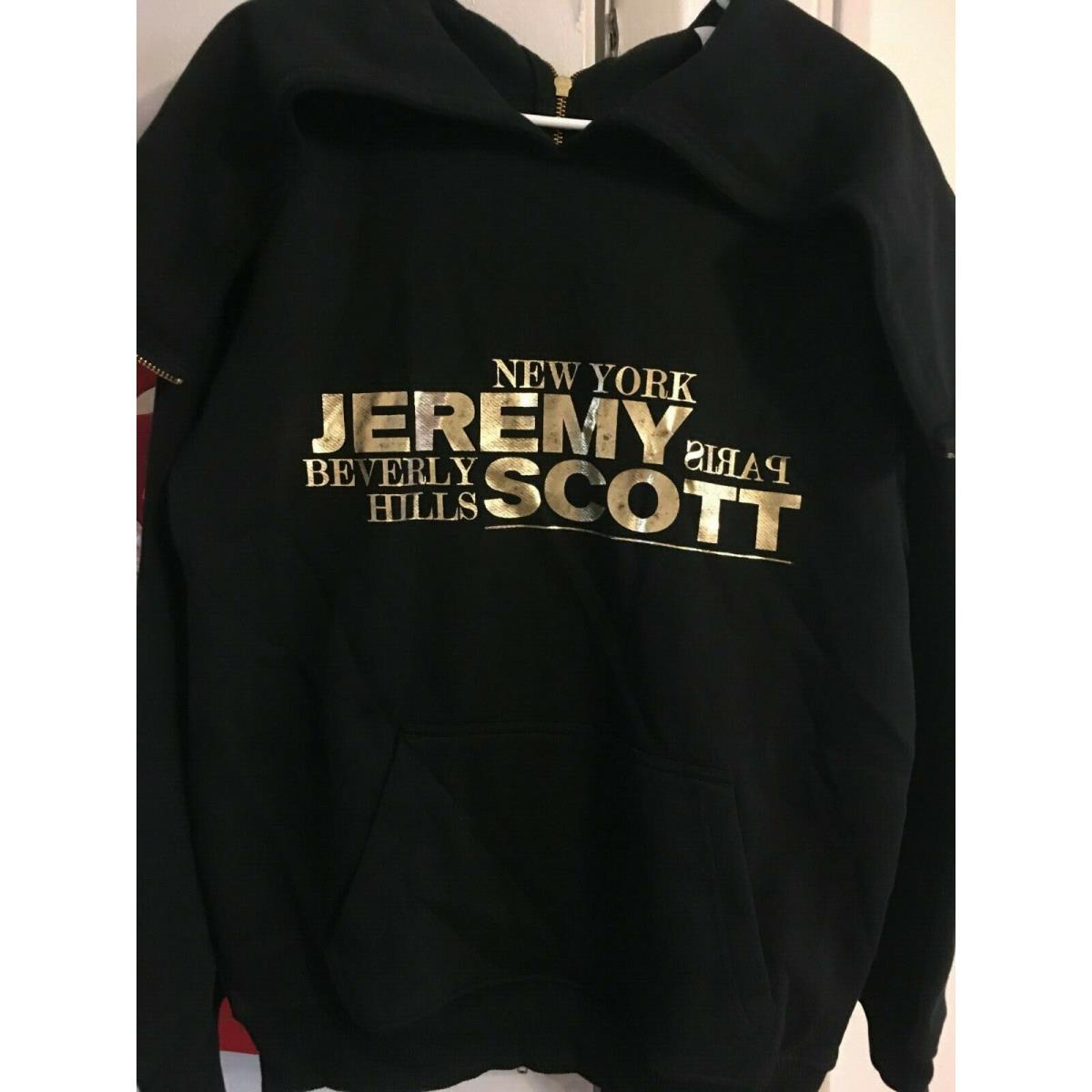 Adidas Originals Jeremy Scott Black/gold Back Zip Hoodie AC1817 Small