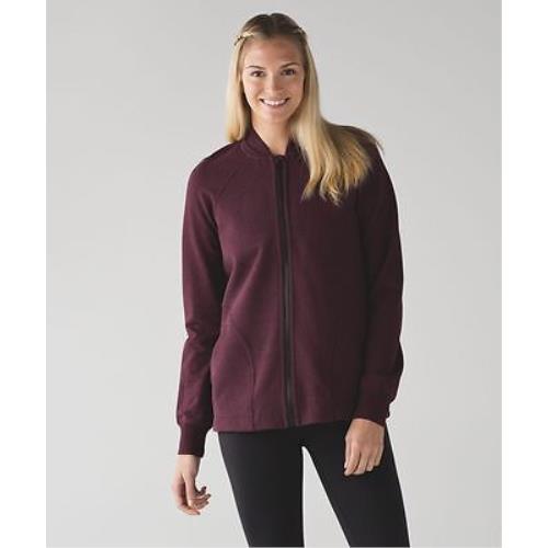 L024 Lululemon Pleat TO Street Bomber Women Top Size 8 with Bag