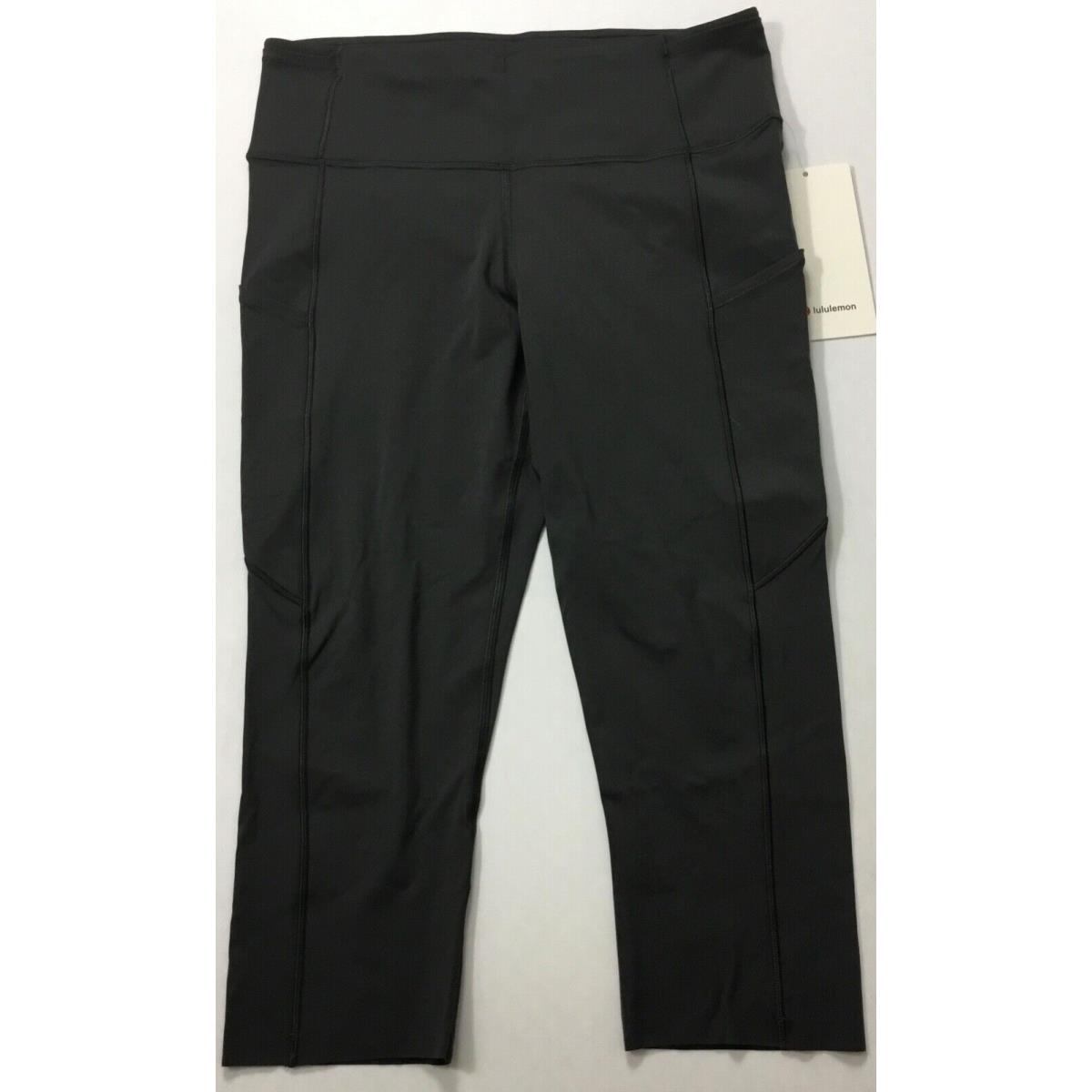 Lululemon Women Fast Free HR Crop 19 LW6BCUS Ggre Gray Size 2