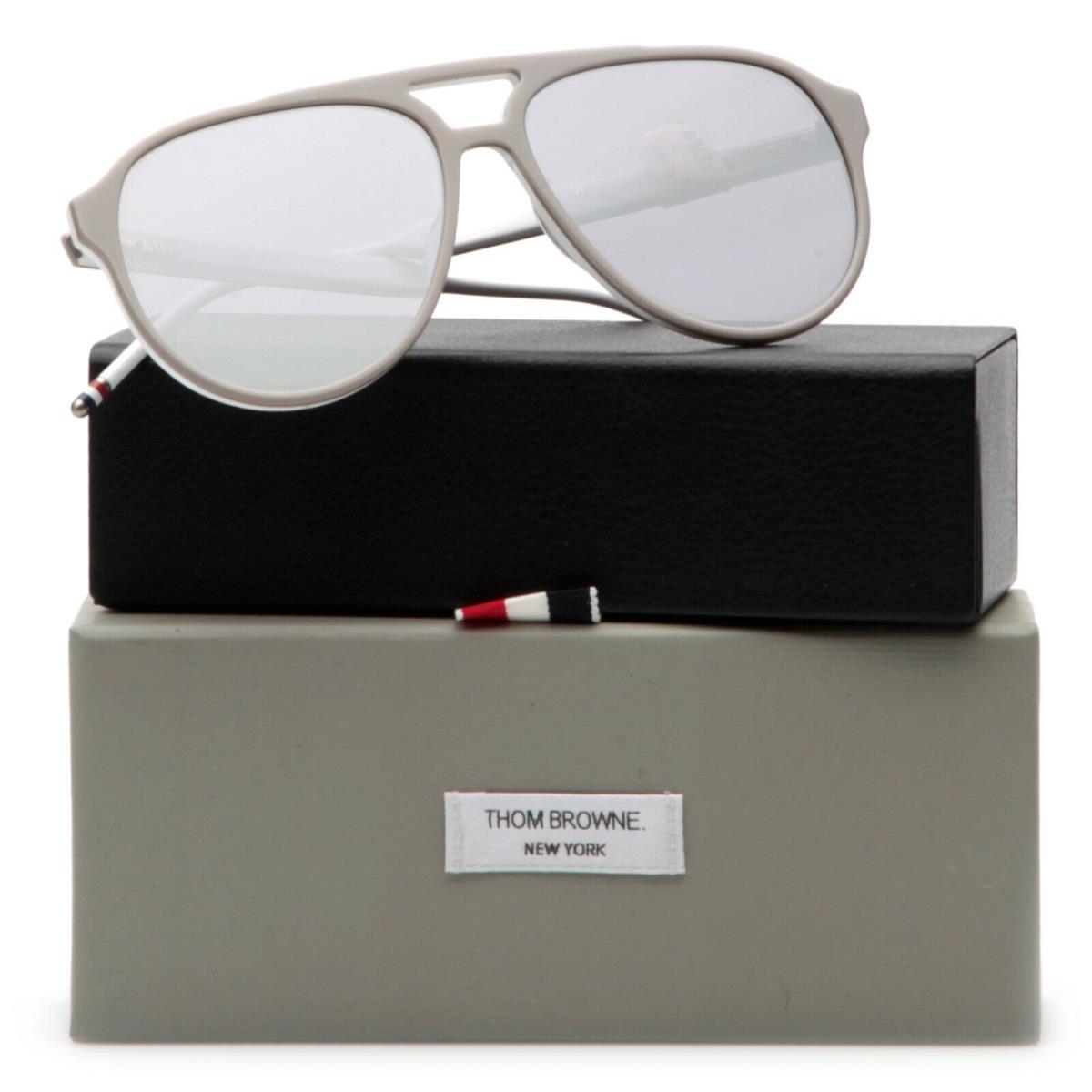 Thom Browne TBS408-63-02 Gry-wht Grey White Sunglasses