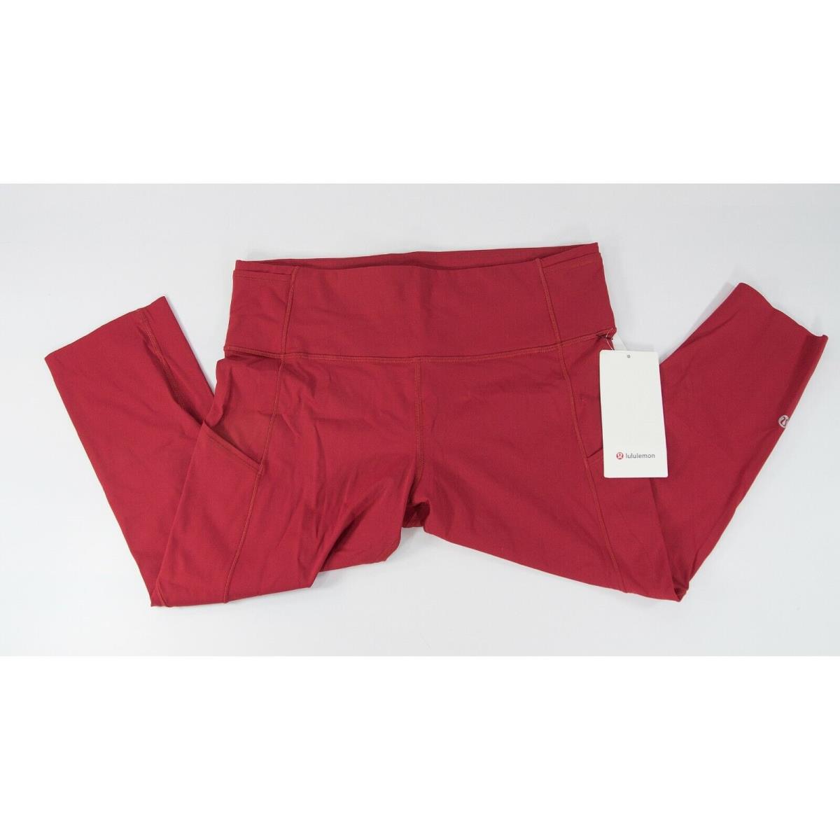 Lululemon Red Fast Free Cropped Pocket Tight Leggings Size 12 C27