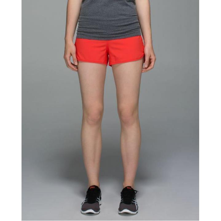 Lululemon Speed Up 2.5 Shorts High Rise Bright Orange Size 6
