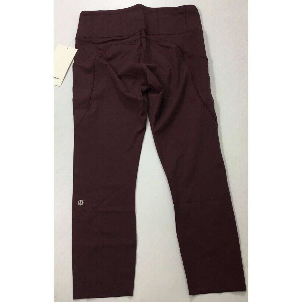 Lululemon Fast Free HR Crop II 23 Non-ref Nulux LW6BCXS Cssi Burgundy Size 10