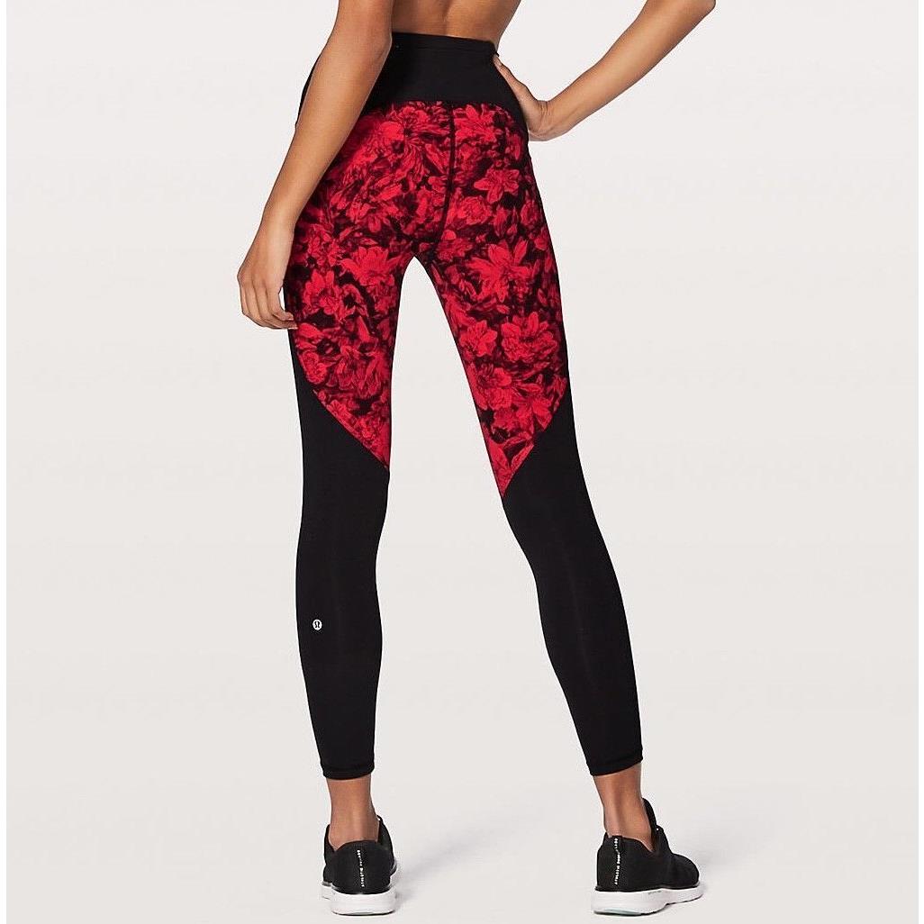 red and black lululemon leggings