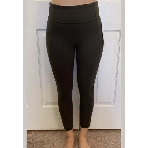 Lululemon Size 4 Time To Sweat Crop 23 Green Dkov Luxtreme Speed Pace Run