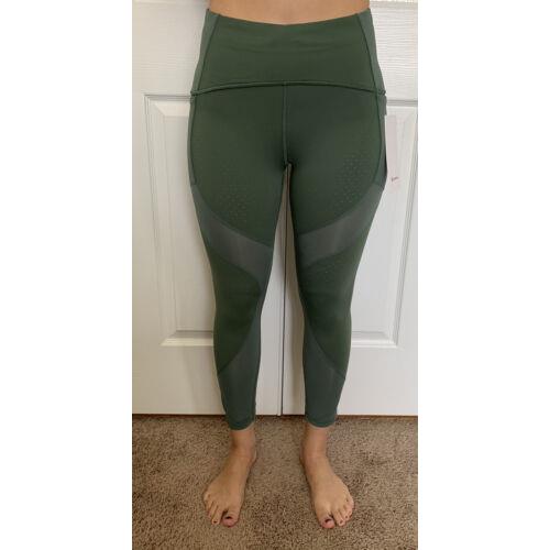 Lululemon Size 4 Uncovered Strength HR Crop 23 Green Algr Pant Nulux Pace Run