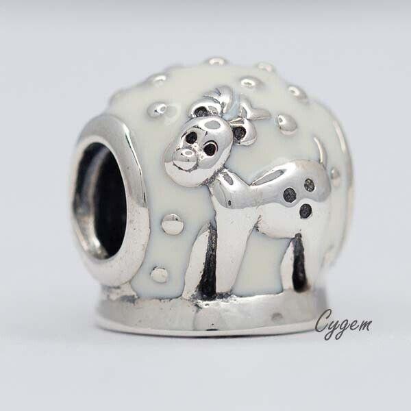 Pandora Charm Snow Globe Bead 791228EN12 W Suede Pouch