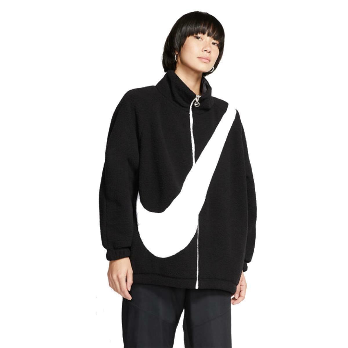 Nike Sportswear Oversized Swoosh Reversible Sherpa Jacket CZ4063-010 White Nsw