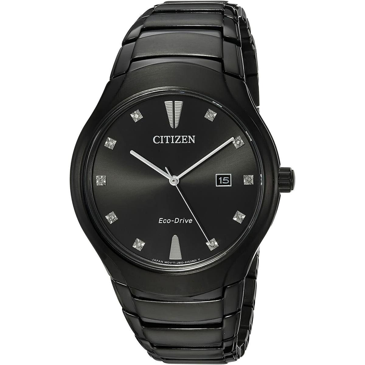 Citizen Paradigm AW1555-56G Diamond Black Date Dial Men`s Watch