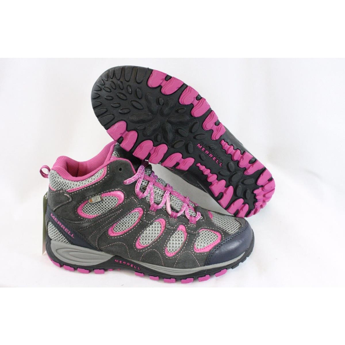 Kids Girls Youth Merrell Hilltop Ventilator Mid Grey Pink Sneakers Shoes Boots