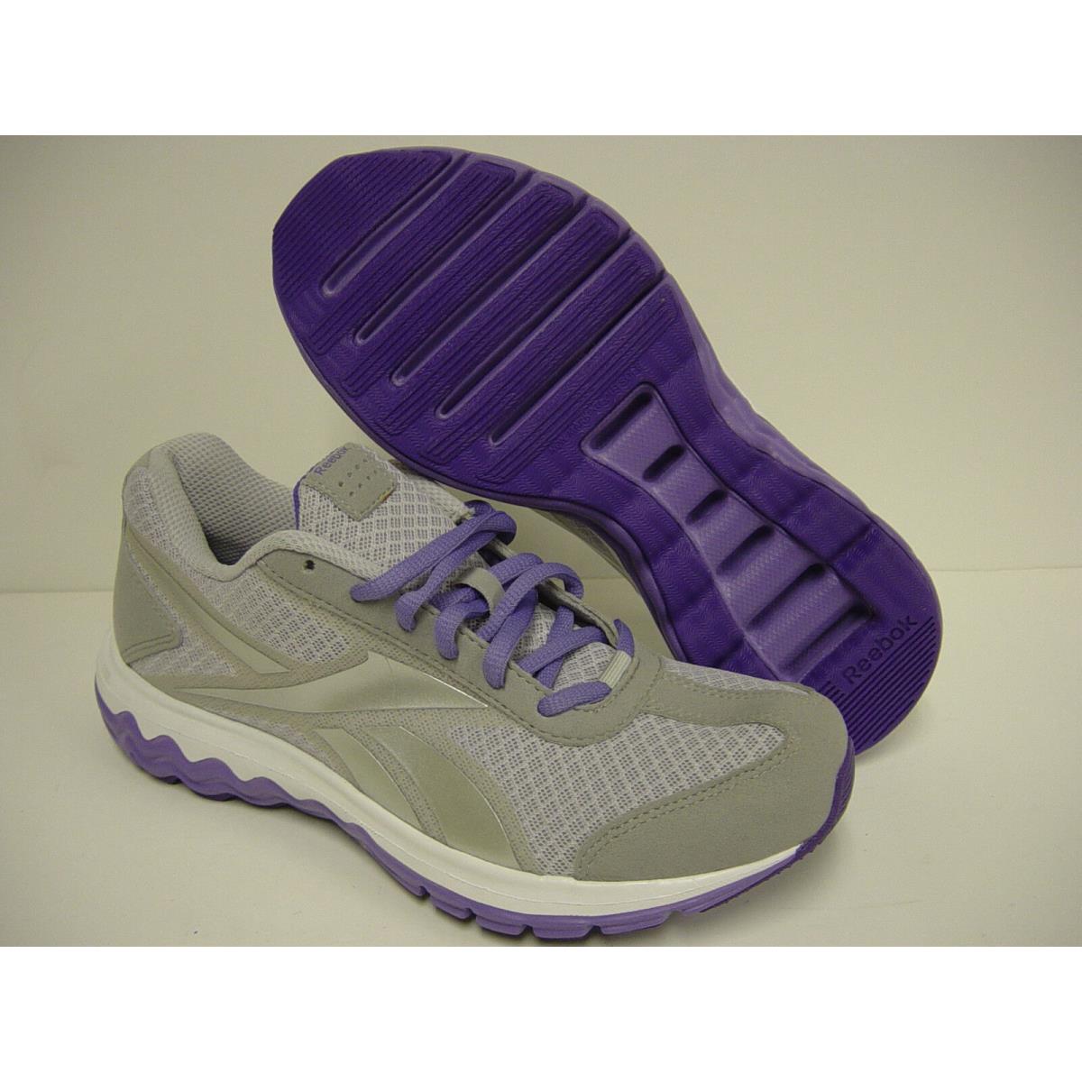 Womens Sz 6.5 Reebok Foam Fuel Techno J87322 Silver Purple Sneakers Shoes