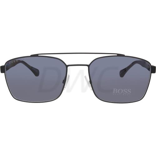 Hugo Boss 1117/S 003IR Men`s Matte Black/grey Lenses Pilot Sunglasses