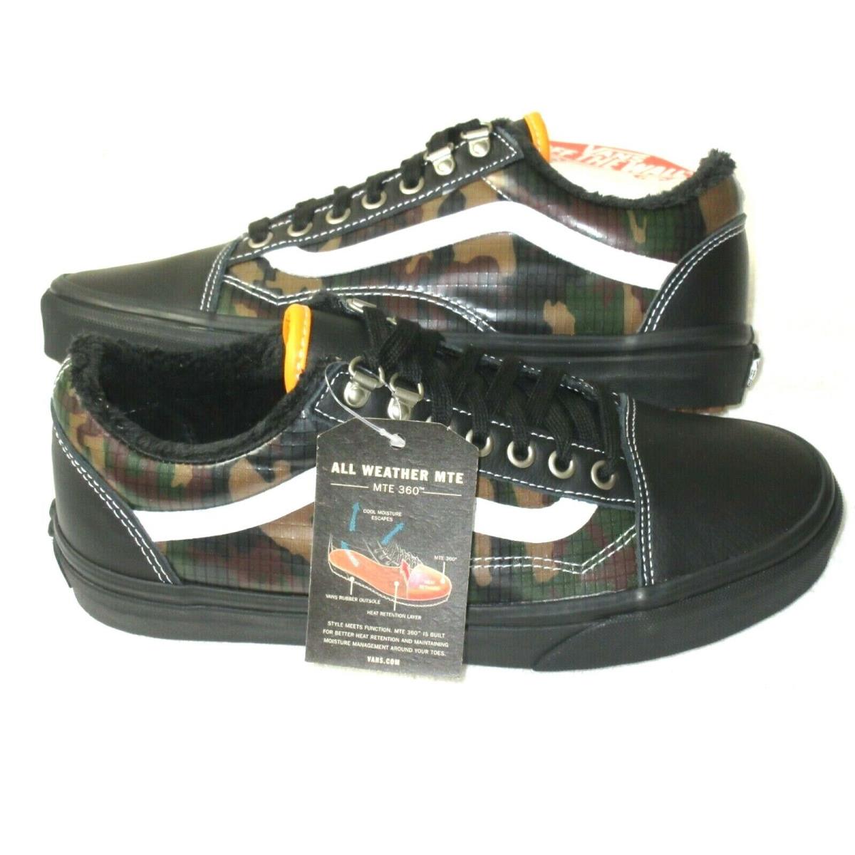 Vans Mens Old Skool Mte All Weather Skate Shoes Black Camouflage Size 8