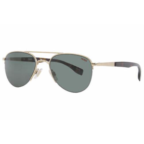 Hugo Boss 0331/S A0ZQT Sunglasses Men`s Matte Gold-havana/green Lens Pilot 55mm - Gold Frame, Green Lens