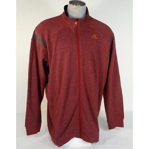 Adidas Signature Dark Red Zip Front Epic Track Jacket Mens