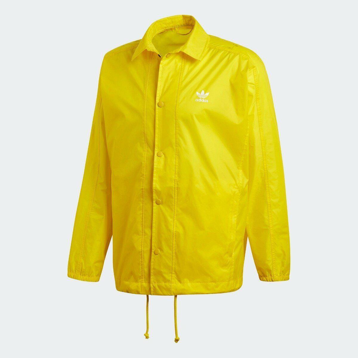 Mens Adidas Originals Trefoil Coach Jacket Yellow CW1315 L XL Xxl 100%AUTHENTIC
