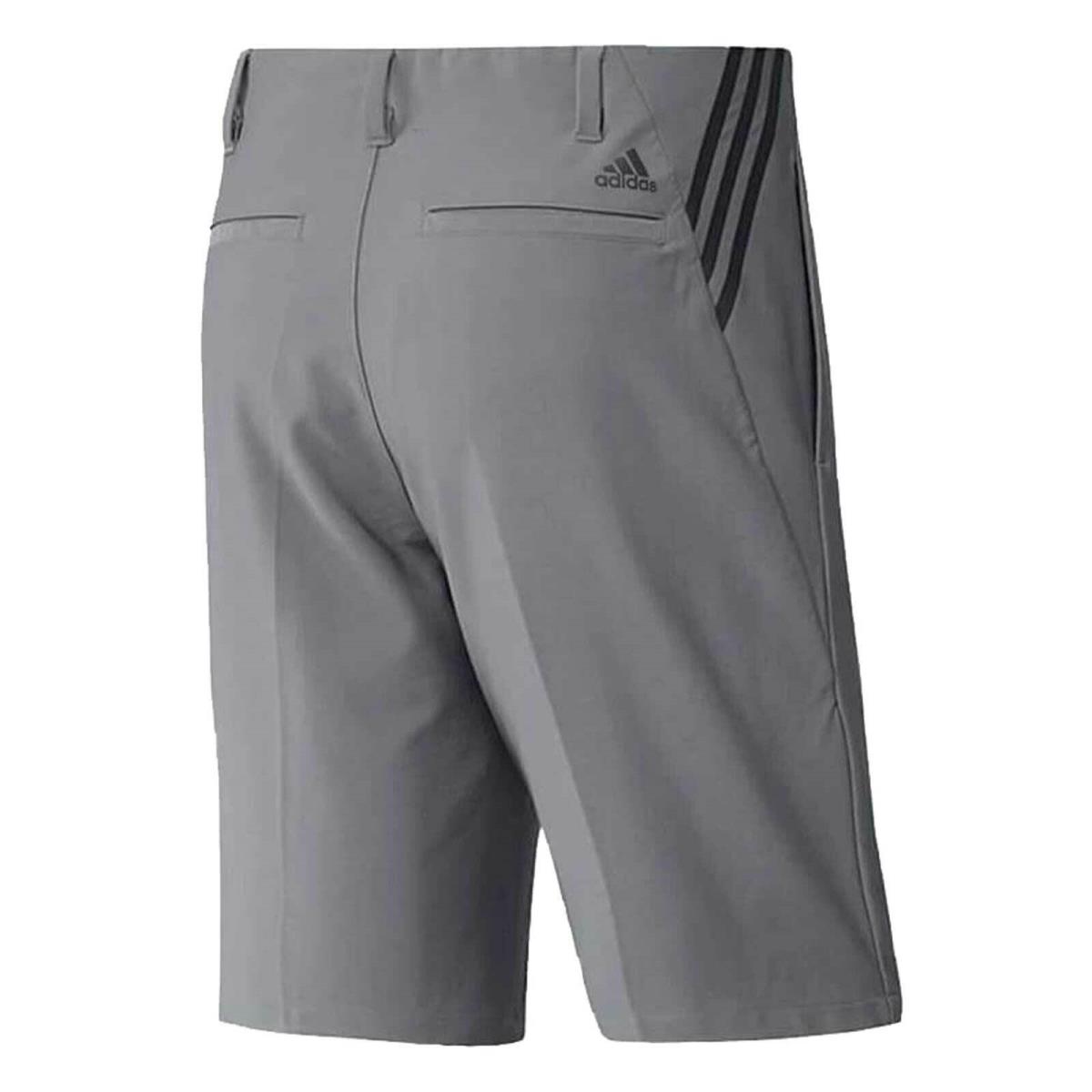 Adidas Men`s Ultimate 3-Stripe Competition Moisture-wicking Golf Shorts - Gray