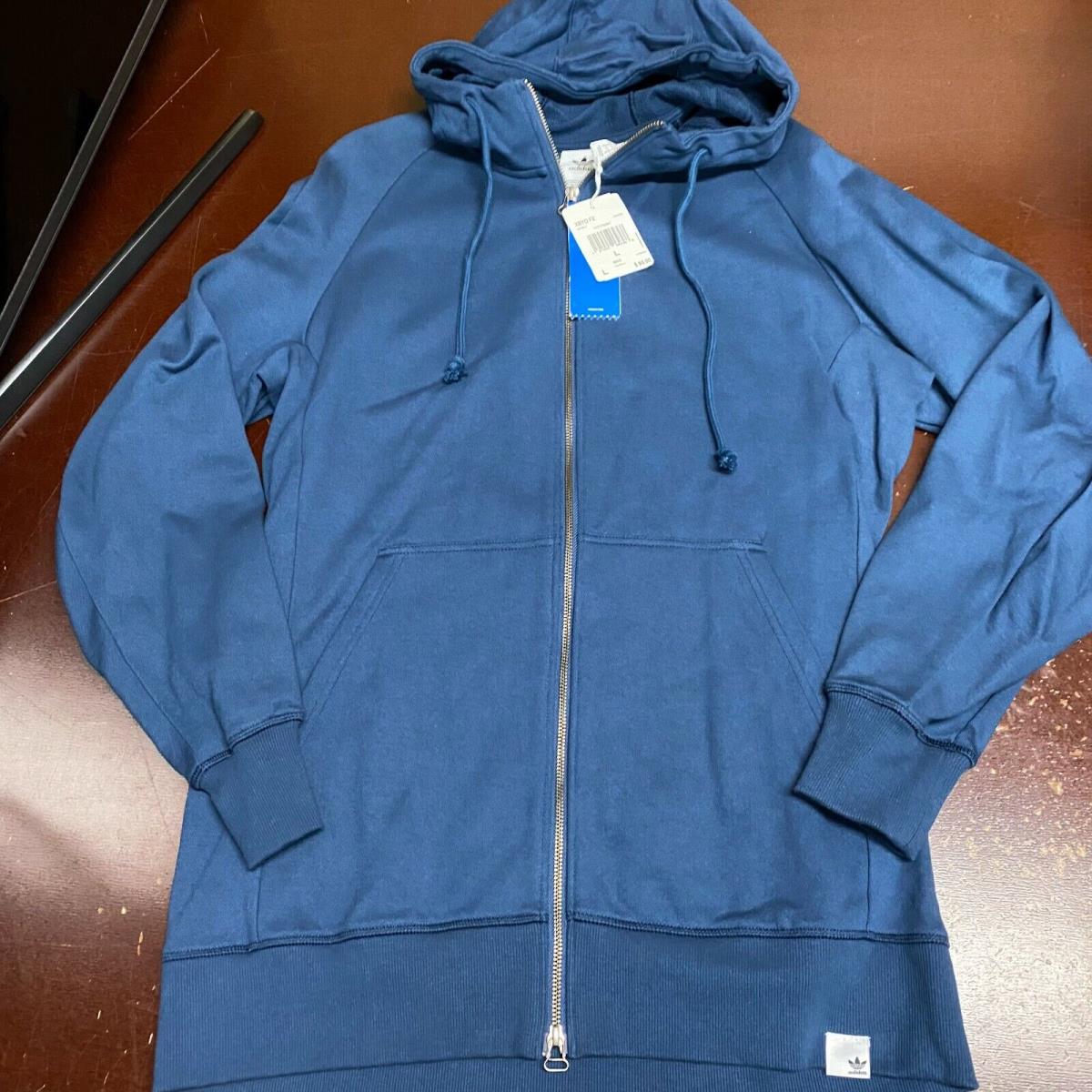 Adidas Mens Mineral Blue Xbyo Fz Long Sleeves Full Zip Hoodie Size Small Large