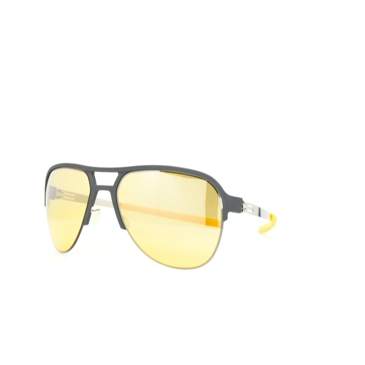 iC Berlin Sunglasses Pulse Grey Chrome Yellow 58-21-145