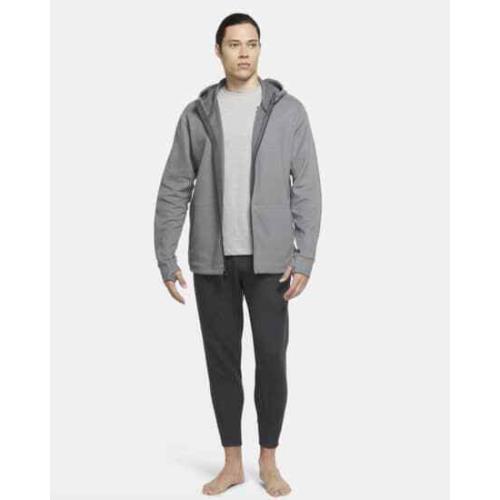 Men`s Large L Nike Yoga Full Zip Hoodie Sweatshirt Jacket Iron Gray CU6260-068
