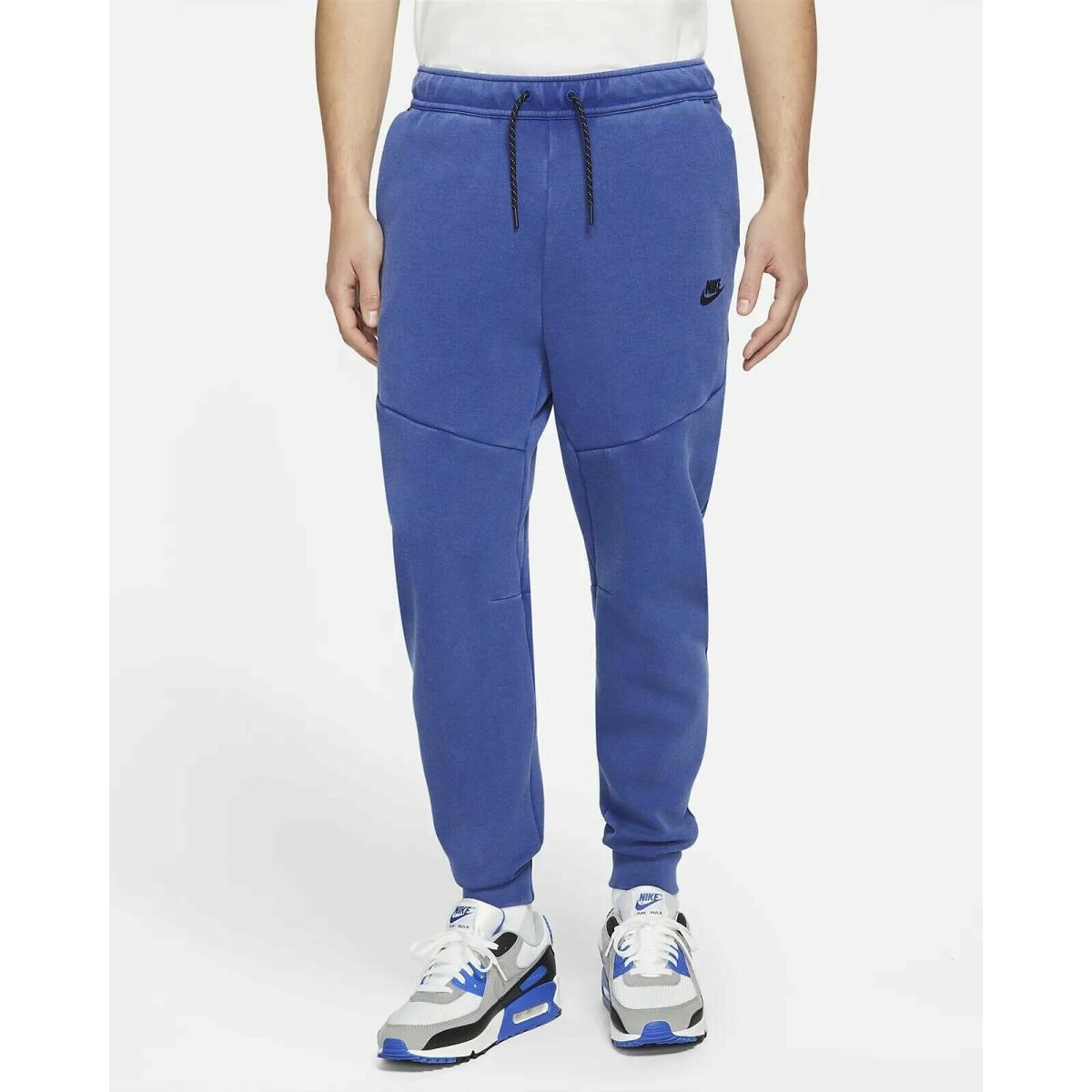 Nike Men`s Tech Fleece Washed Joggers Pants Size XL Royal Blue CZ9918-455