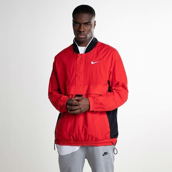 Nike Mens 1/2 Zip Pullover Basketball Windbreaker Jacket Red Size XL AJ3918-657