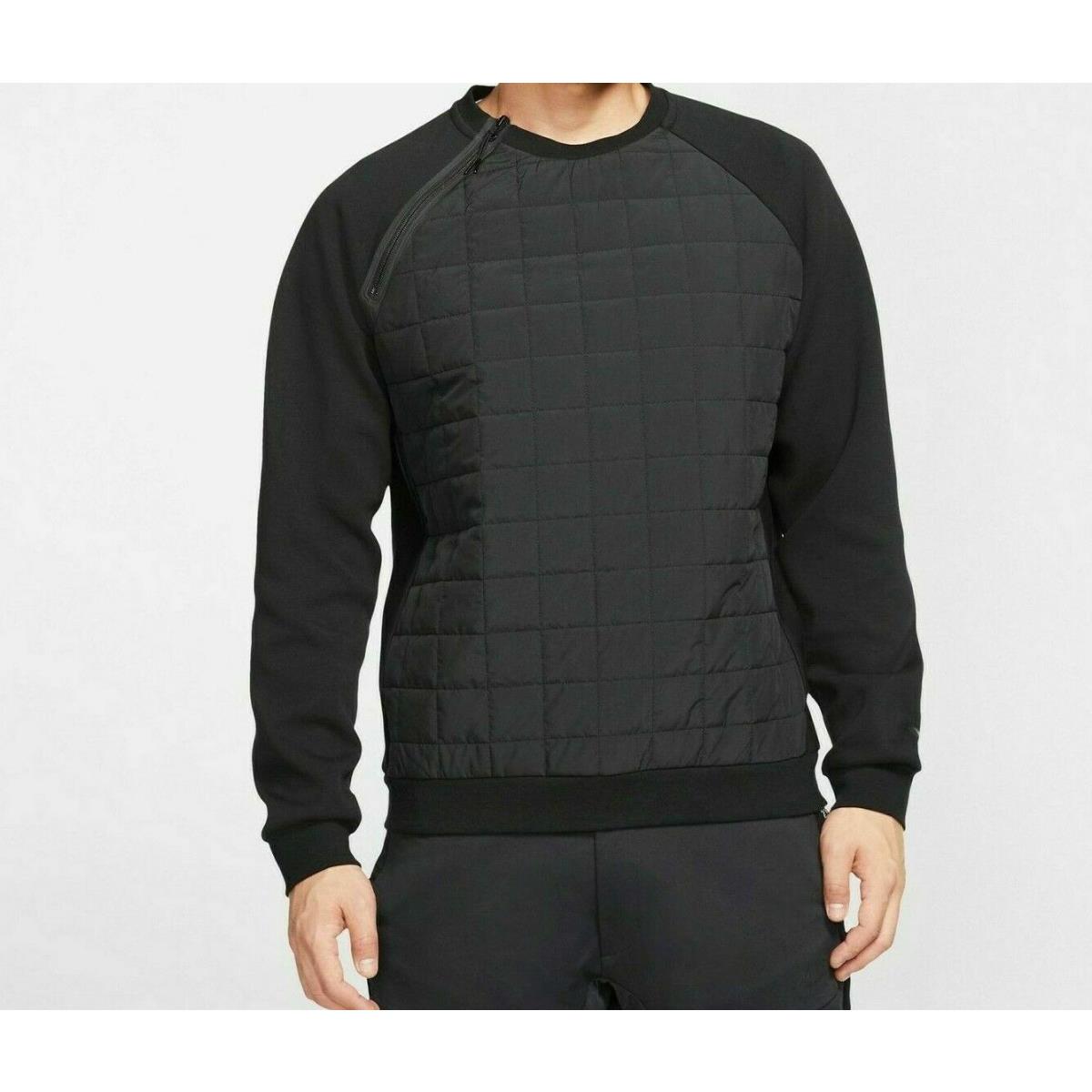 Nike Tech Pack Quilted Crew Size M Men Winter Sweatshirt Black BV3697-010