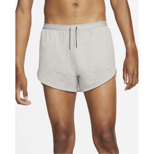 Men`s L Nike Run Division Pinnacle Running Lined Athletic Shorts College Grey