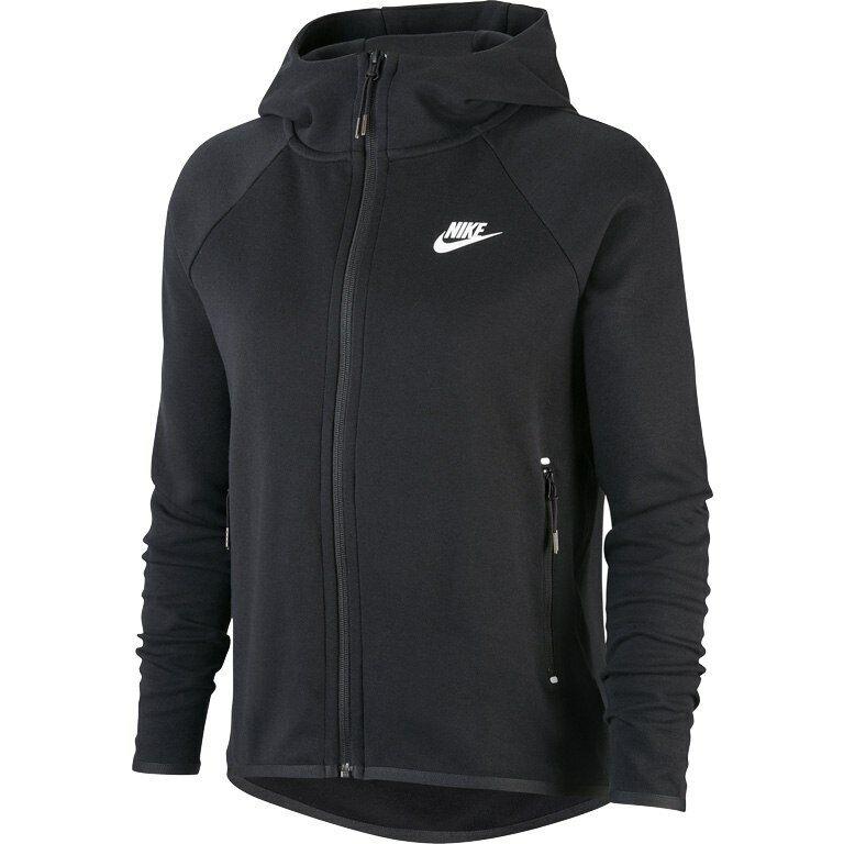 Nike Sportswear Tech Fleece Women Cape Hoodie Full Zip Black BV7565