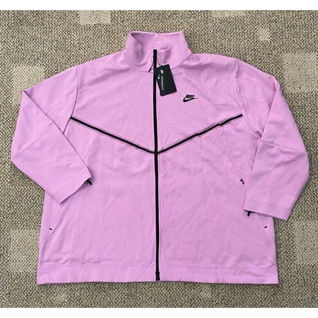 Womens Nike Sportswear Full Zip Sweatshirt Jacket Pink Size 2XL CW4296-690