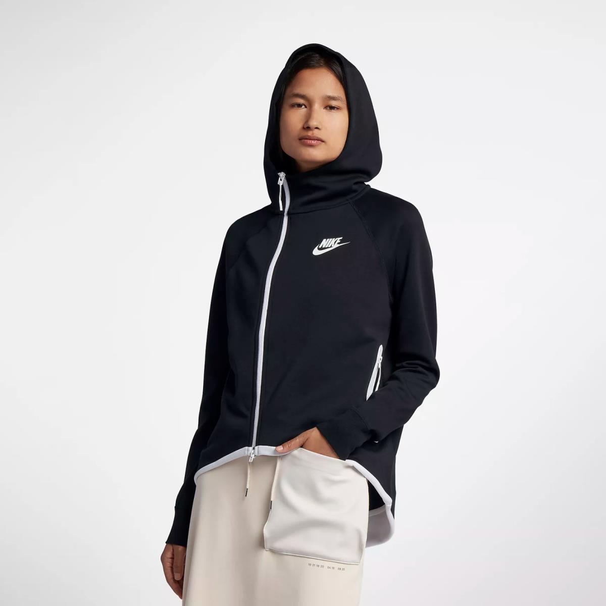 Nike Sportswear Tech Fleece Cape Hoodie Black 930757-011 Women`s XS Extra Small
