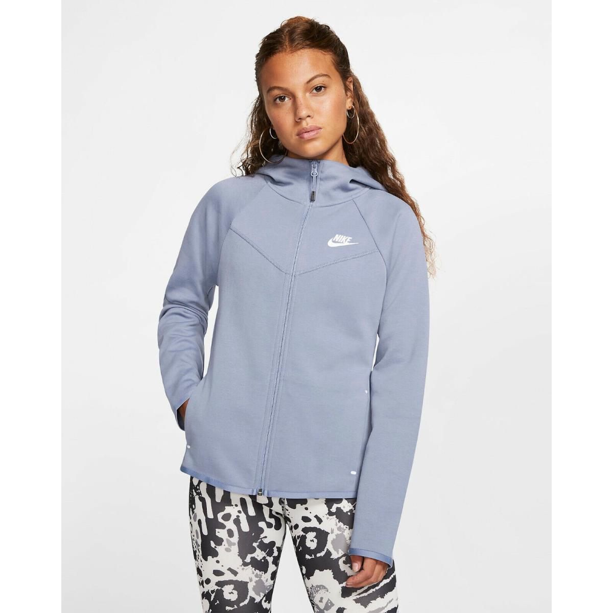 Nike Sportswear Tech Fleece Hoodie Indigo White BV3455-512 Women`s Size Large