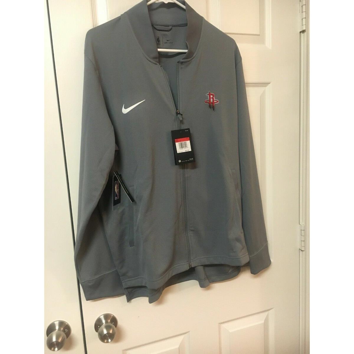 Nike Nba Houston Rockets Full Zip Dri-fit Jacket Medium M 859071 010 Grey