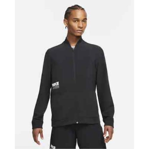 Men`s Nike Dri-fit Full Zip Training Jacket Black Size Medium CZ7123-010