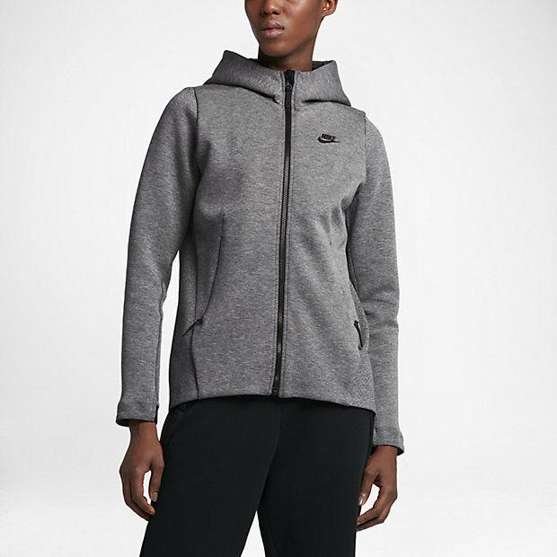 Nike Sportswear Tech Fleece Full Zip Hoodie Carbon 831709-091 Women`s Size XL